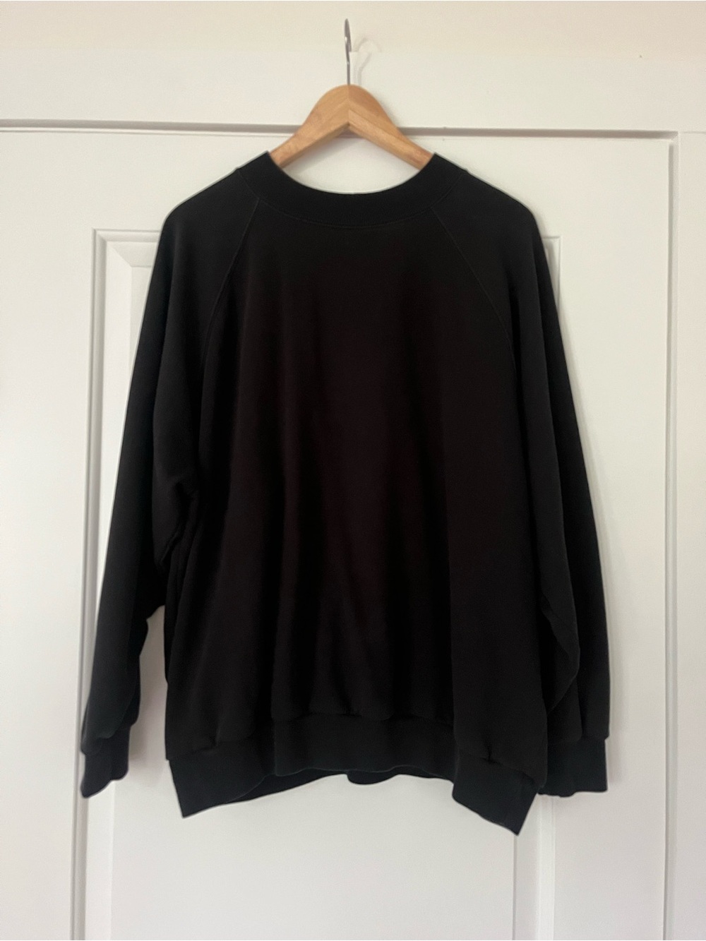 Gap Oversized Black Crewneck Sweatshirt Women's Small Cotton Blend Pullover